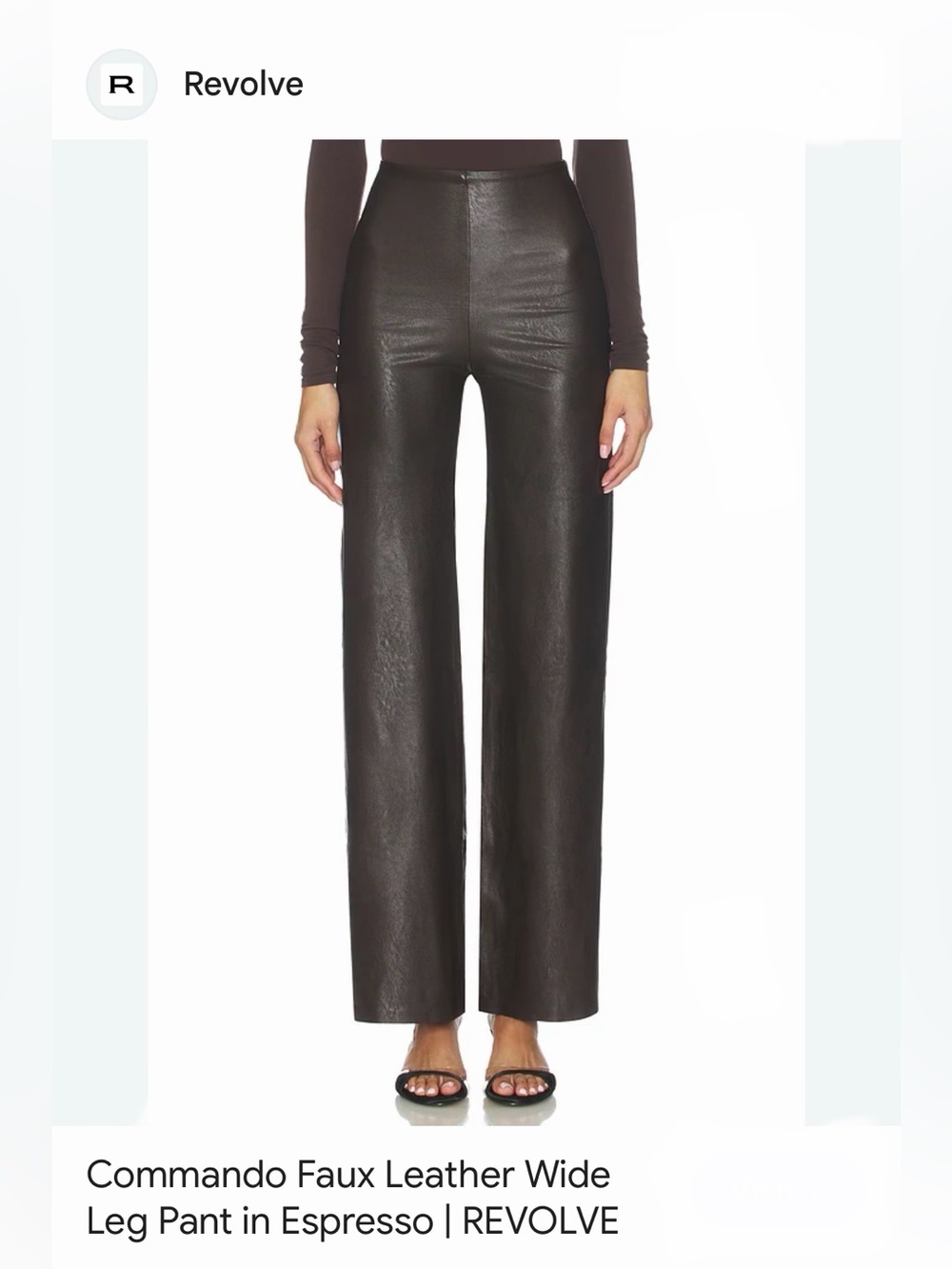 Commando wide leg brown faux leather pants Xs NWT